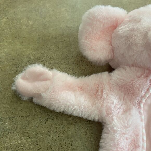 Kellytoy Elephant Plush Flatties Crinkle Rattle Lovey Security Blanket 16" Pink - Picture 4 of 8
